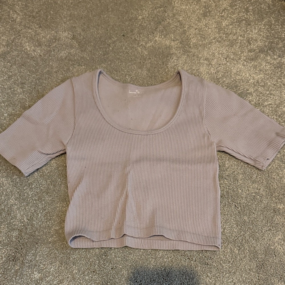 Love Tree Lavender Ribbed Crop Top